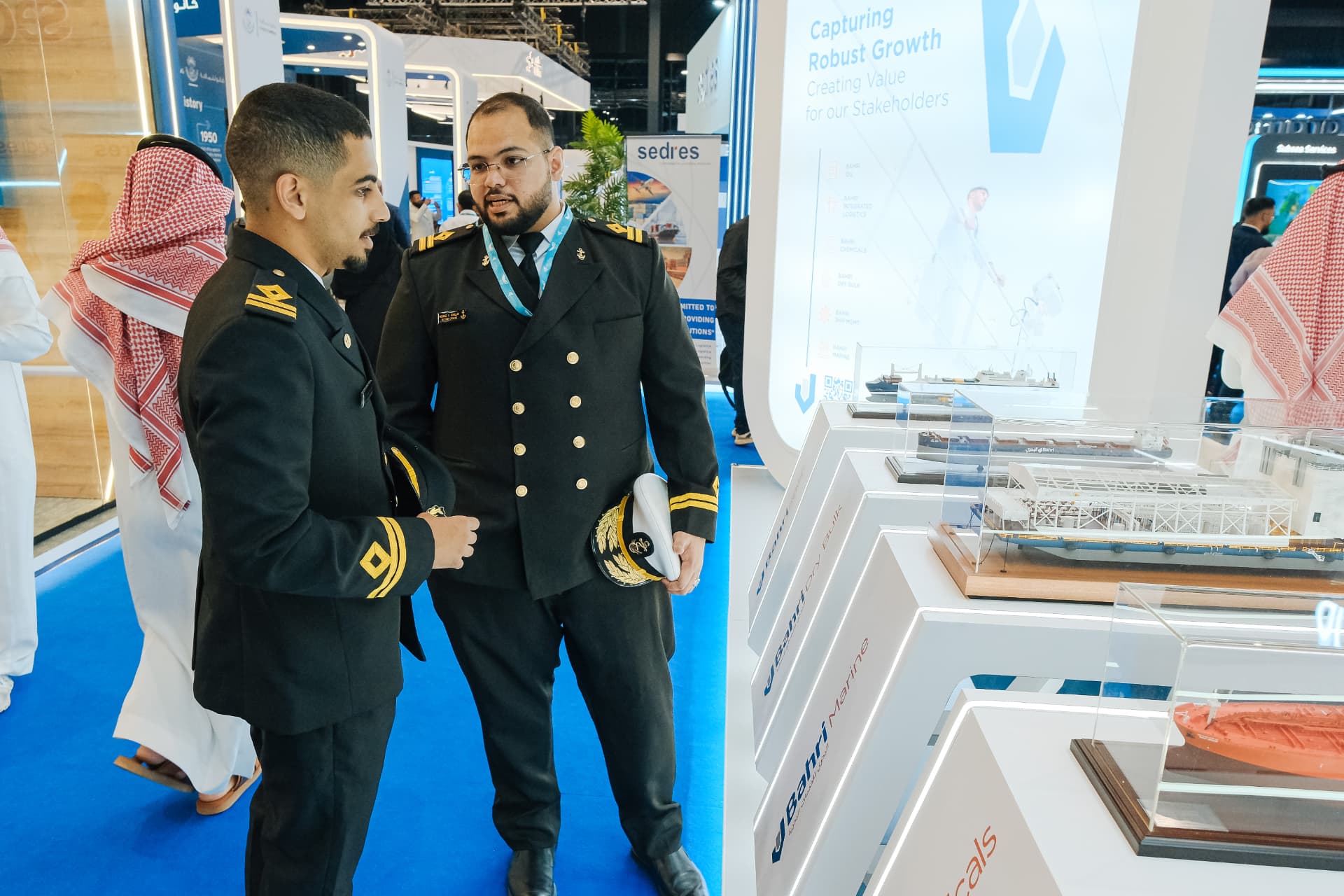 Naval officers at the Bahri stand